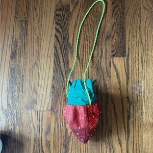 Crewcuts Strawberry Crossbody Purse Girls Red Glitter Novelty Bag